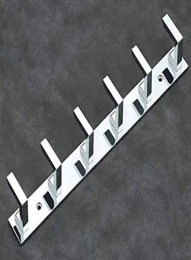 Ingo creation 6 Pin Bathroom Cloth Hooks Hanger Door Wall Bedroom Bathroom Robe Hooks Rail for Hanging Clothes, Towel Stainless Steel Hanger (1) - Image 1